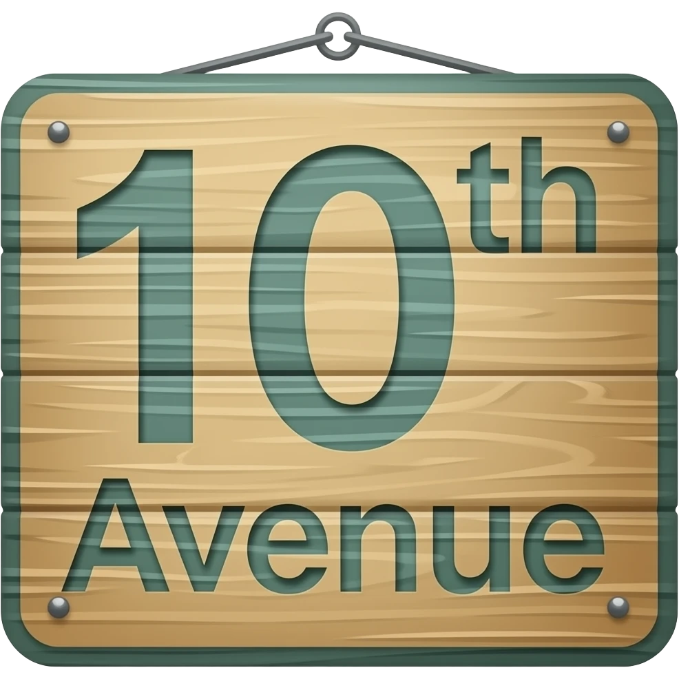 10th ave wood sign emoji