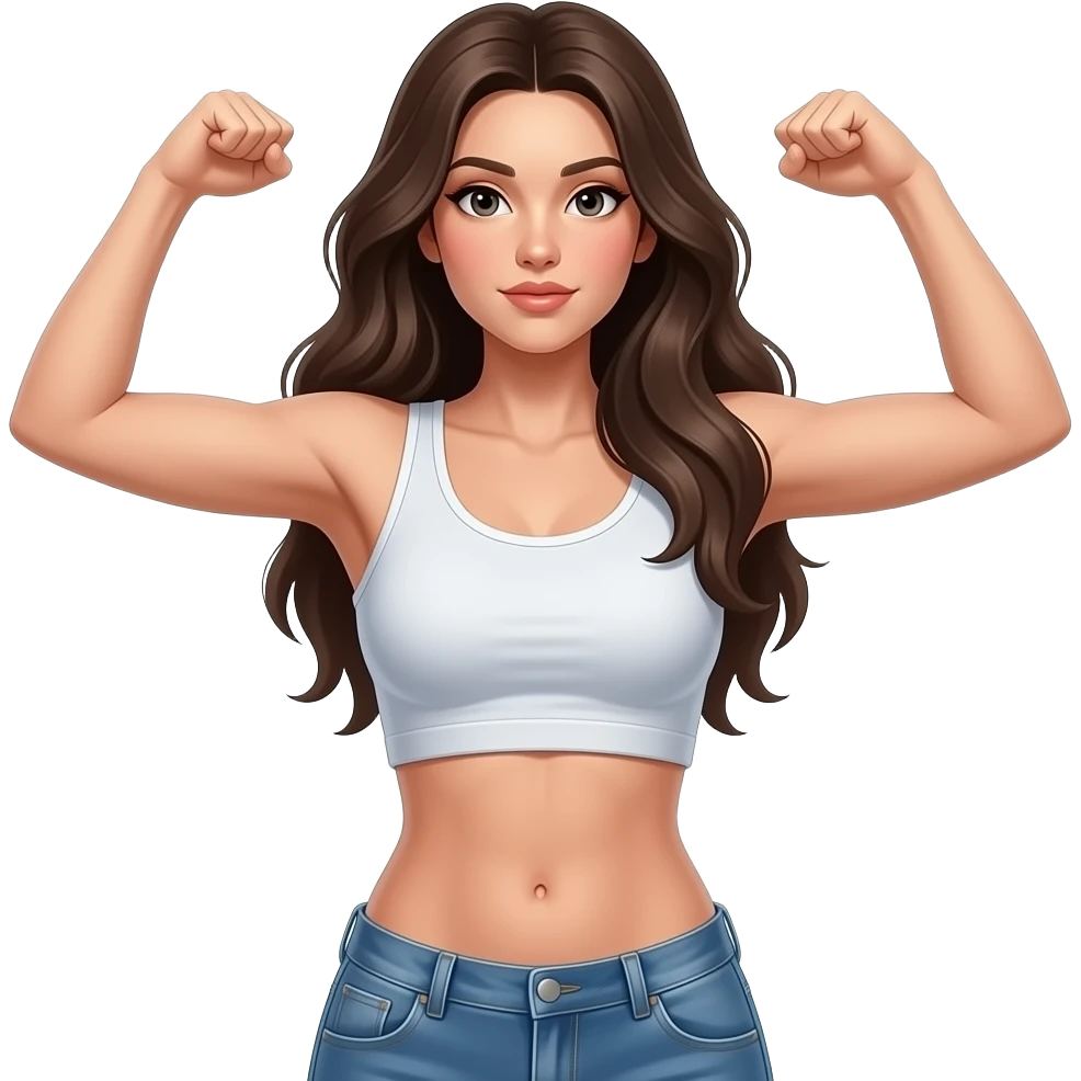 realistic female lifting up tank top emoji