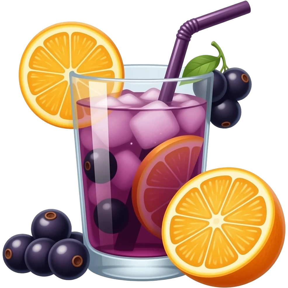 Blackcurrant orange drink emoji