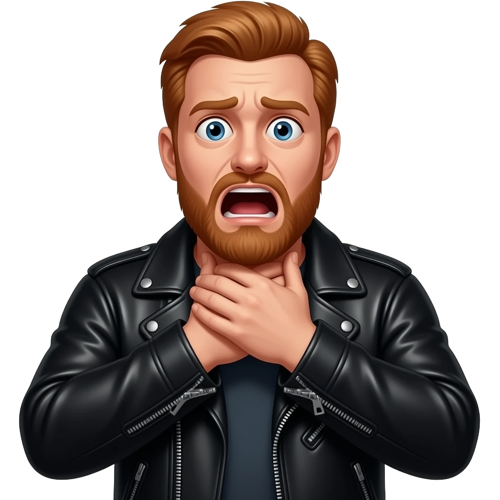 Choke scared man with red beard emoji