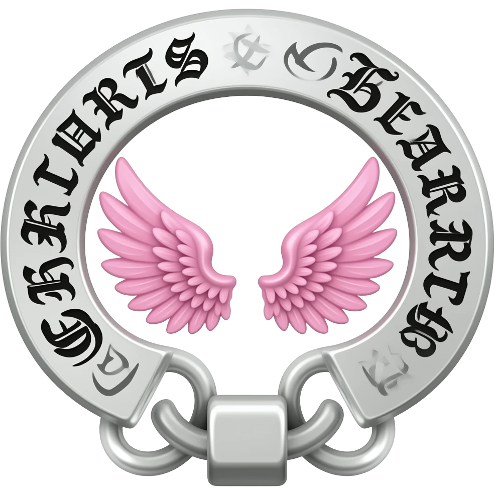 Chrome Hearts with light pink wings emoji