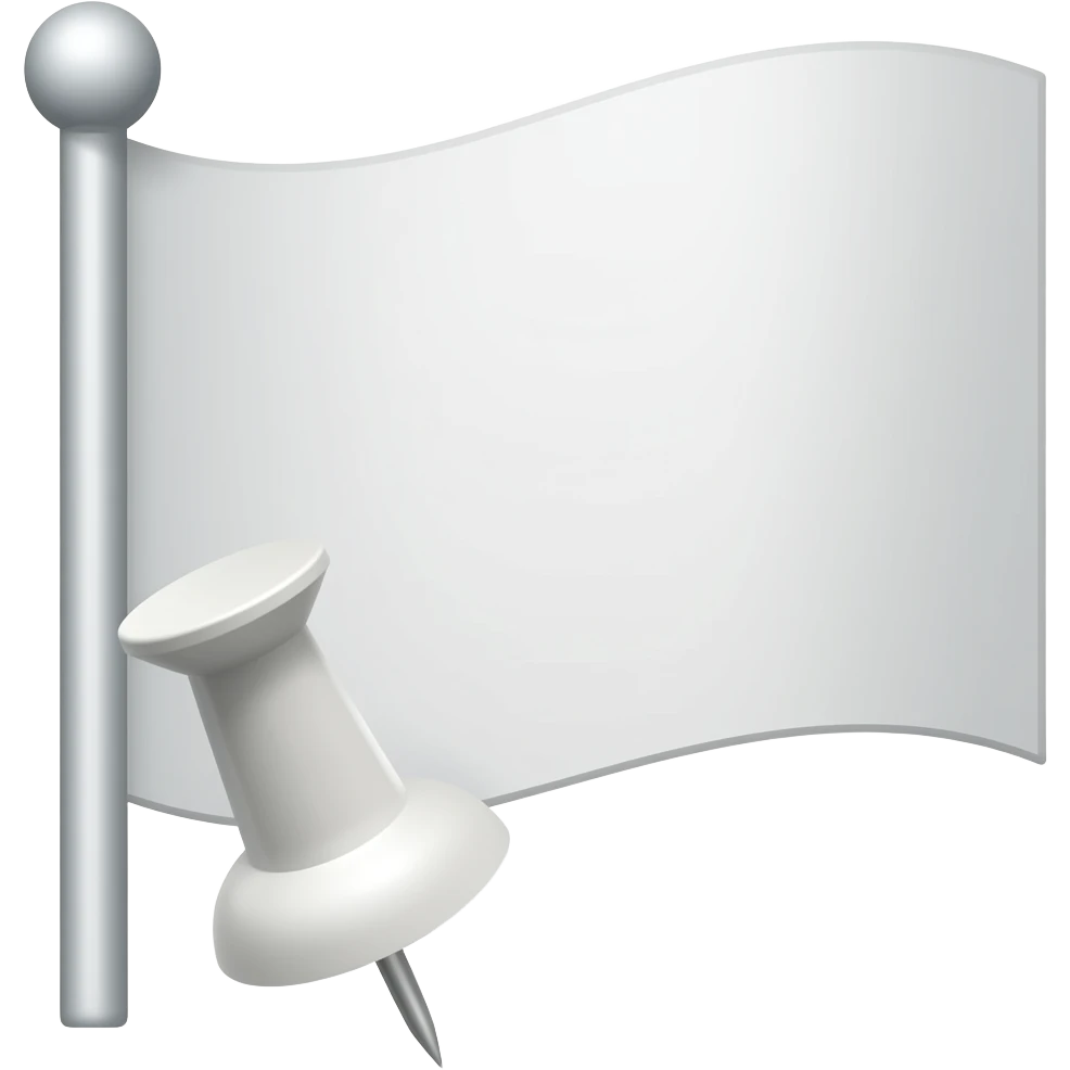 White flag with pushpin on it emoji