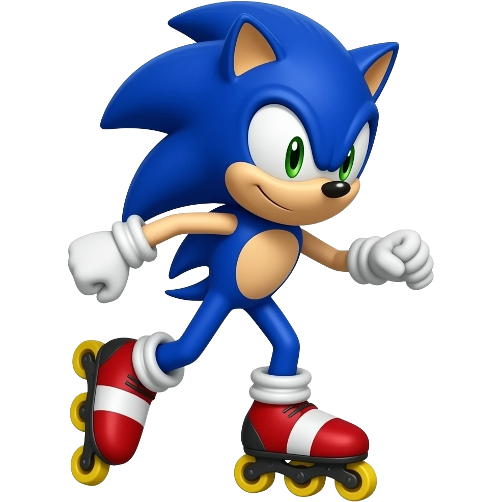Sonic the hedgehog rollerblading emoji