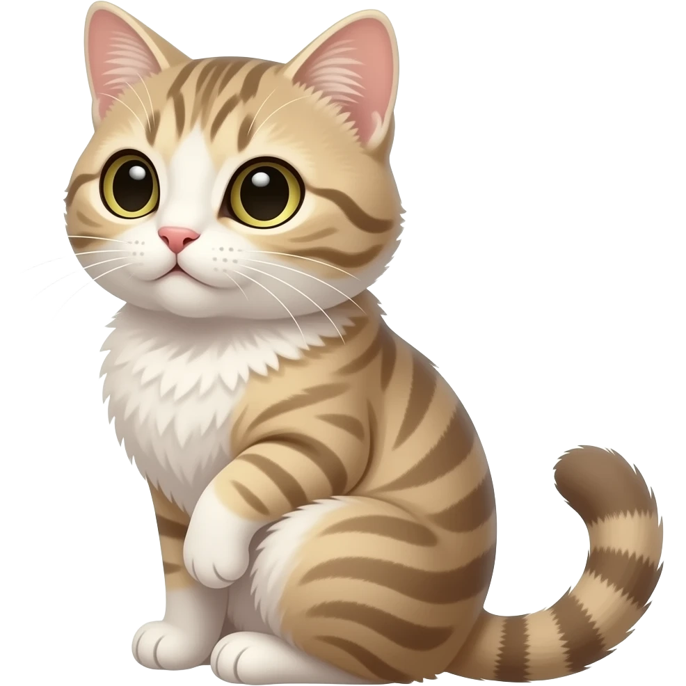一直侧背对我们，双手背在后面，站着的小猫 emoji