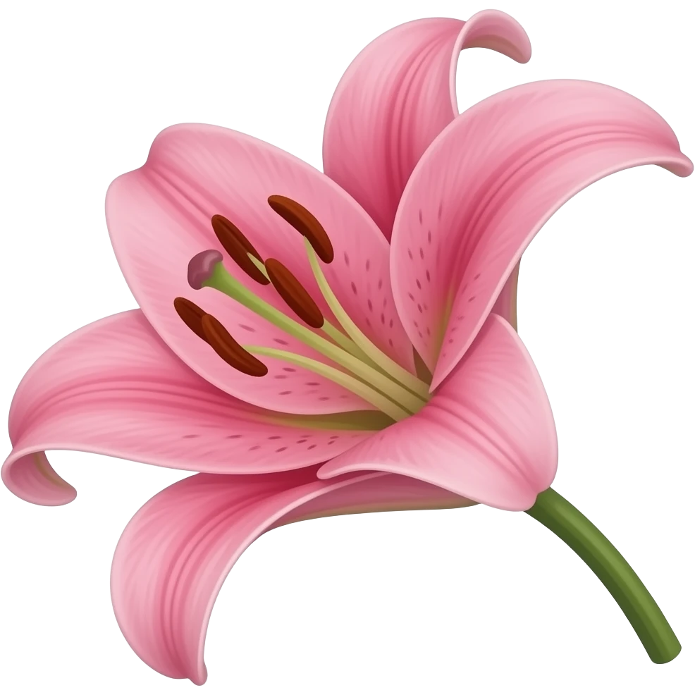 js the pink lily without stem side profile emoji