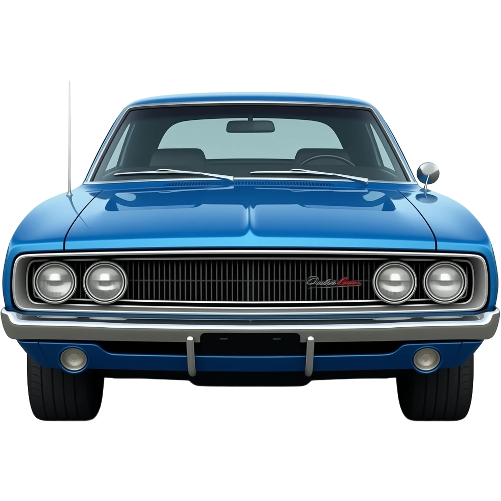 Dodge Charger Daytona 1960 road runner blue, hyper real, highly detailed emoji