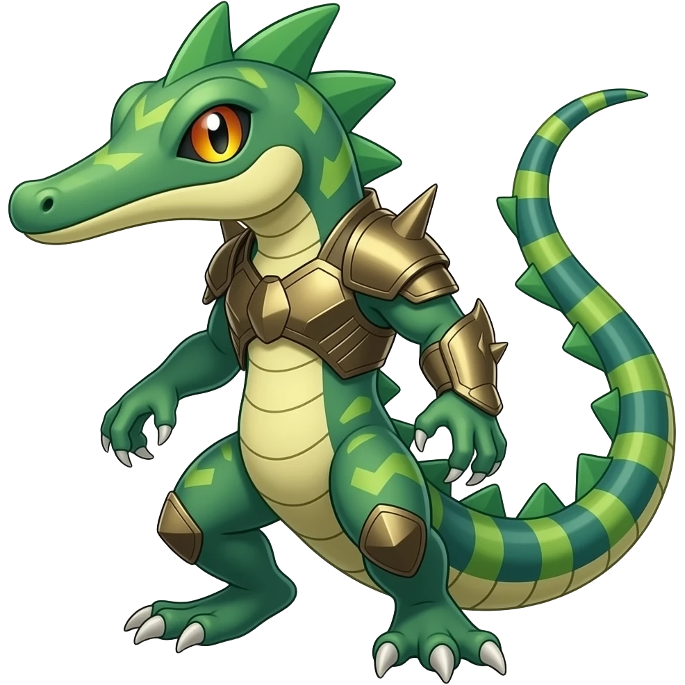 Lizard-Kecleon-Axew-Exveemon-Fakémon-hybrid, full body emoji
