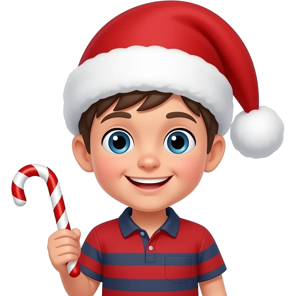 boy with santa hats portrait emoji