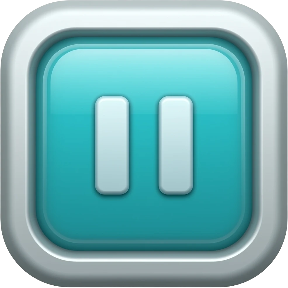 cyan musc pause button and machine type emoji