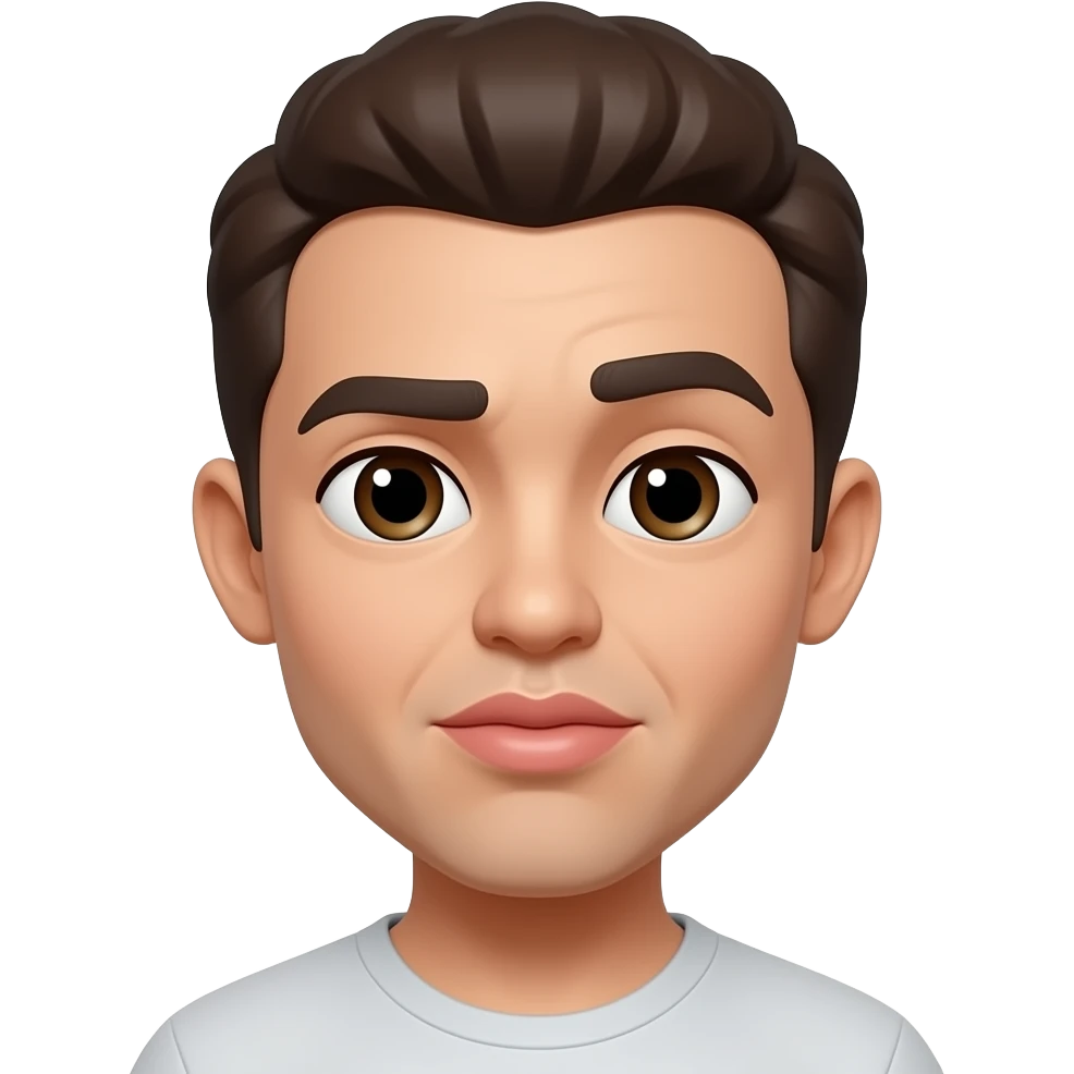 emoji with pursed lips, right eyebrow raised, slight head tilt downward emoji