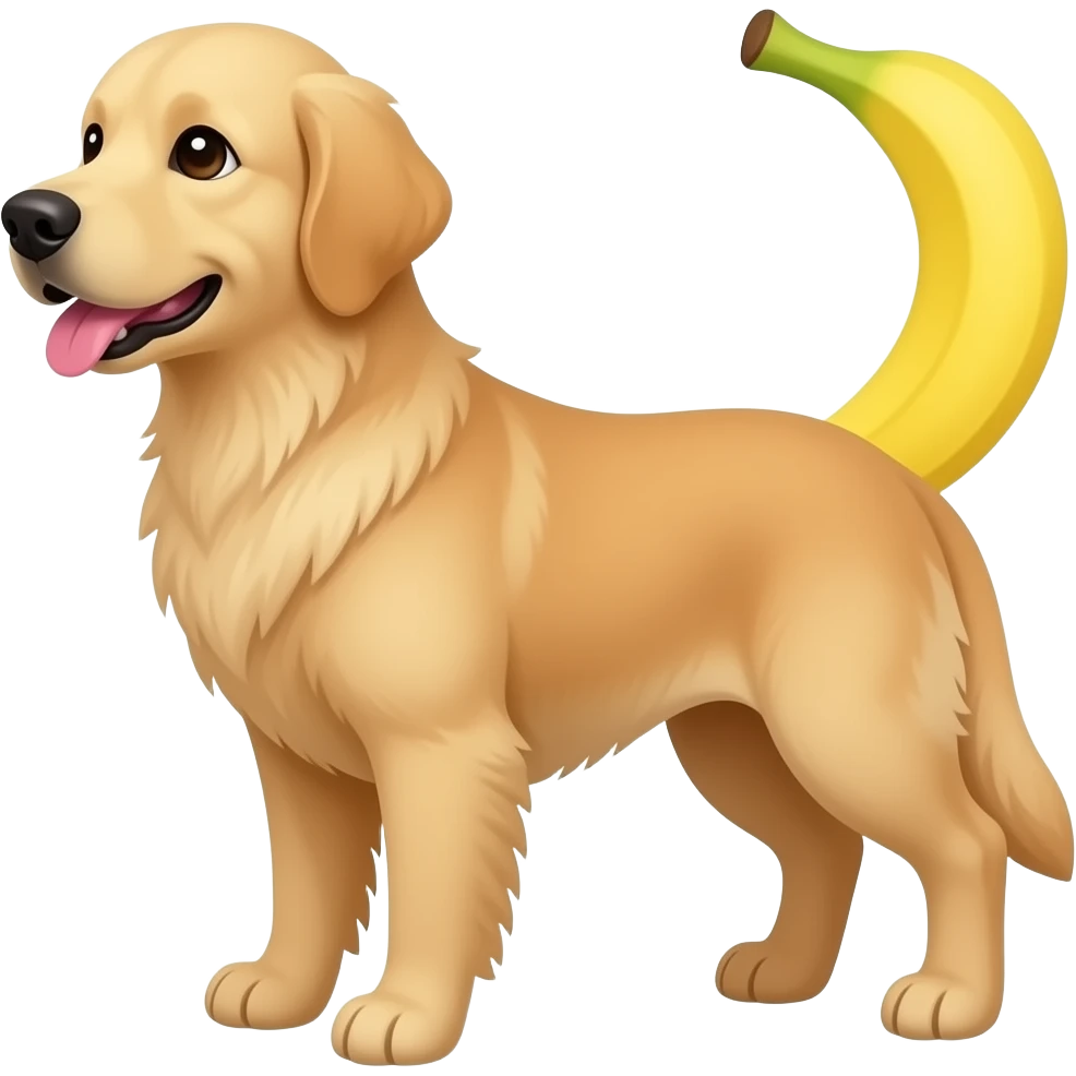 Banana morhped golden retriever emoji