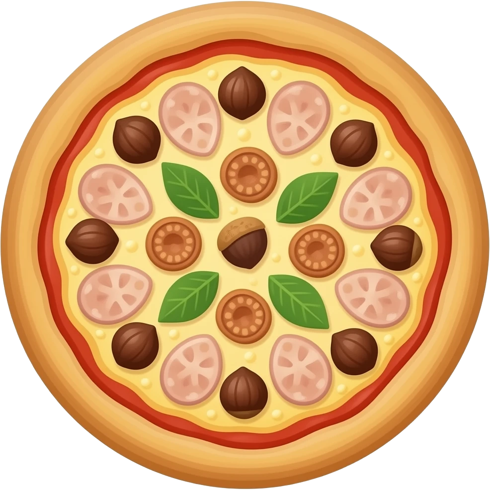 pizza tonda con le castagne emoji