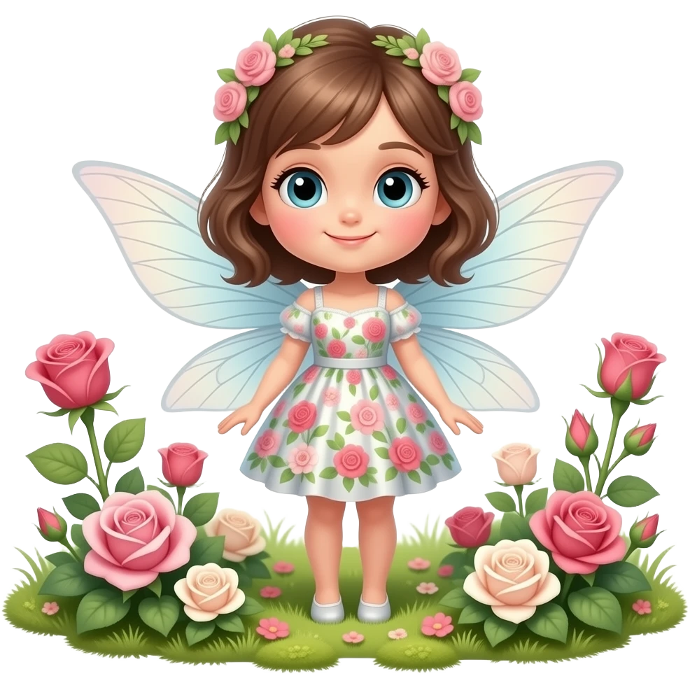 garden cute fairy, bust up emoji