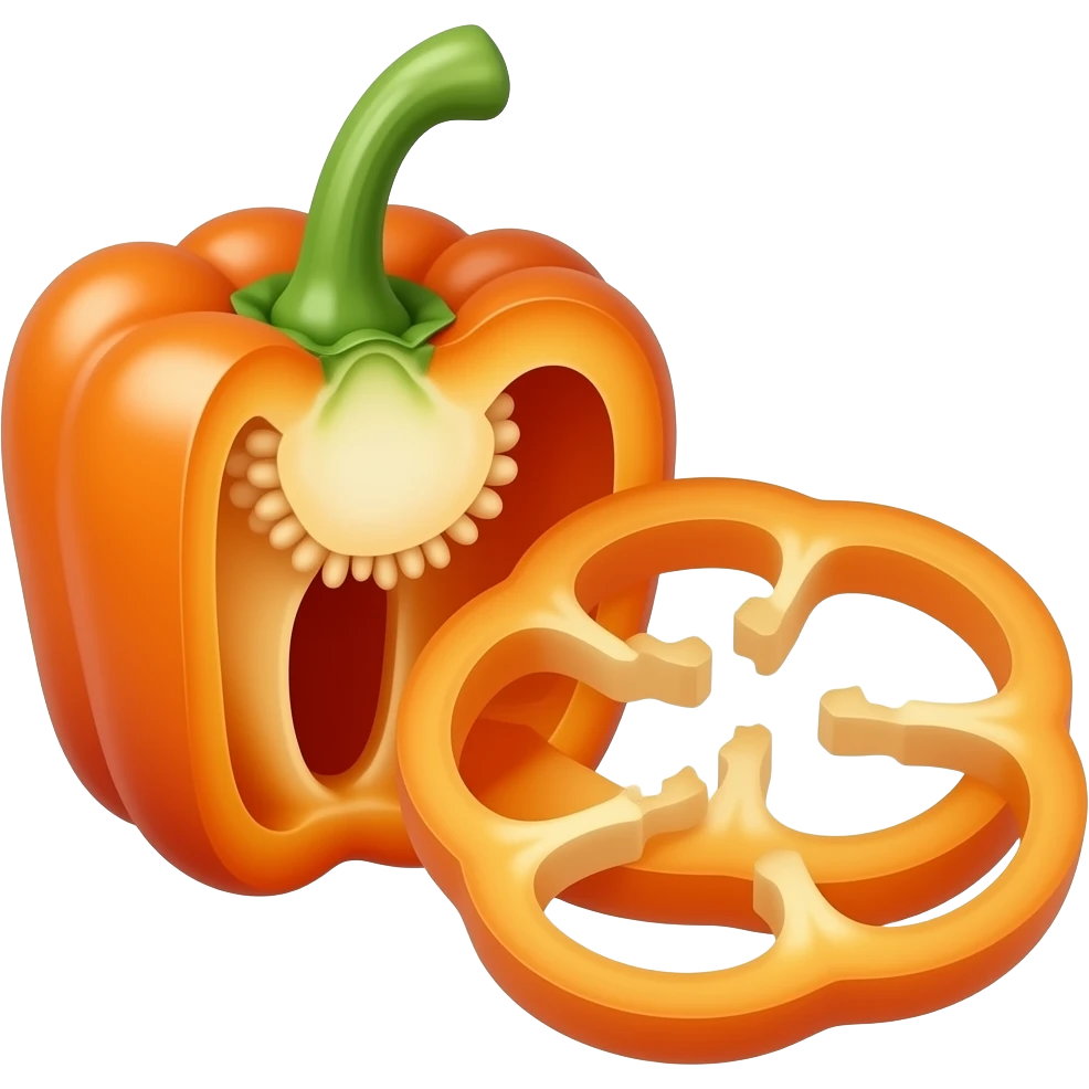 ripe whole and sliced Bell Pepper emoji