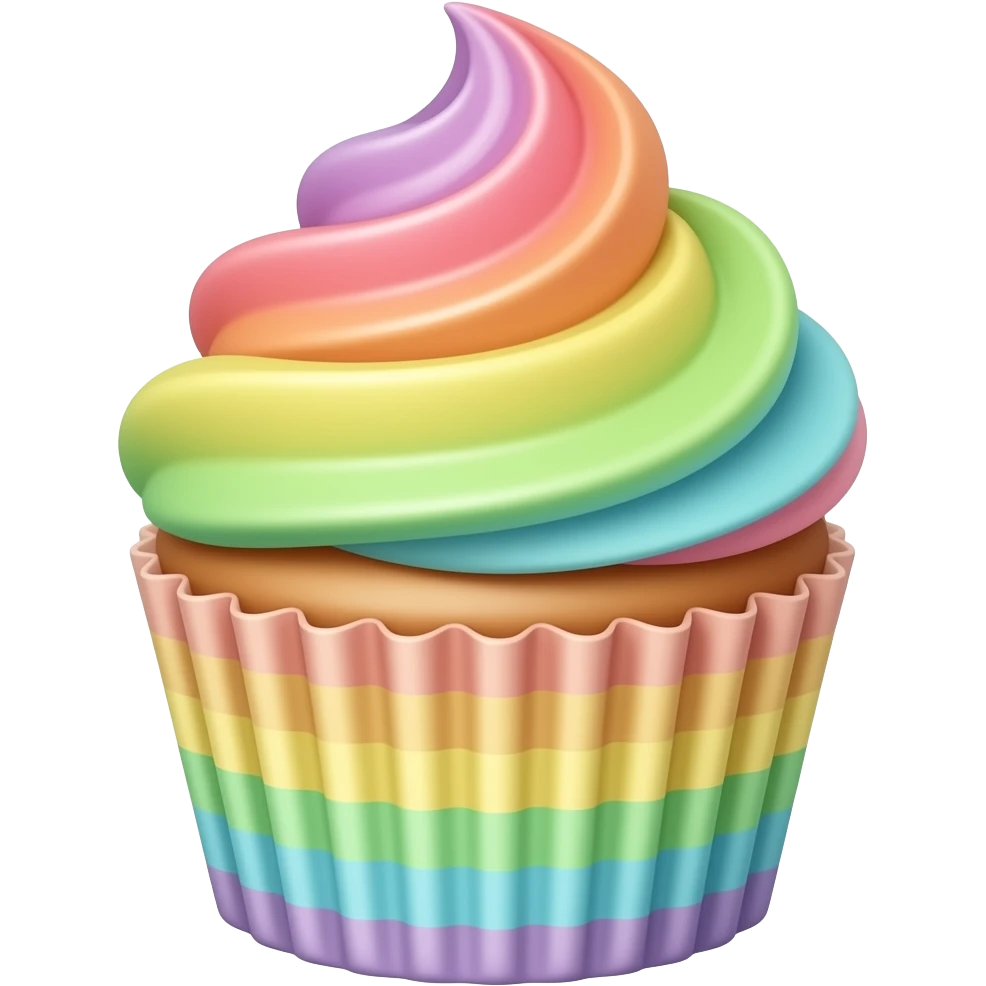 pastel rainbow cupcake emoji