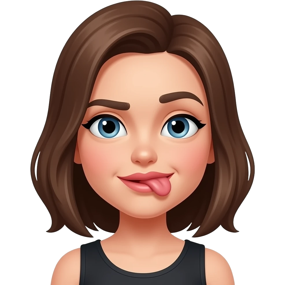 Can you make a emojis of a girl rolling her eyes backwards and her tongue licking her upper lip emoji