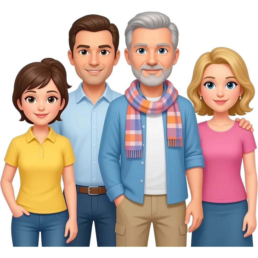 4 personas adultas juntas emoji