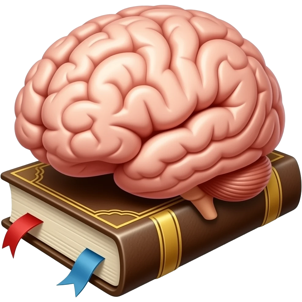a brain with a bible on it emoji