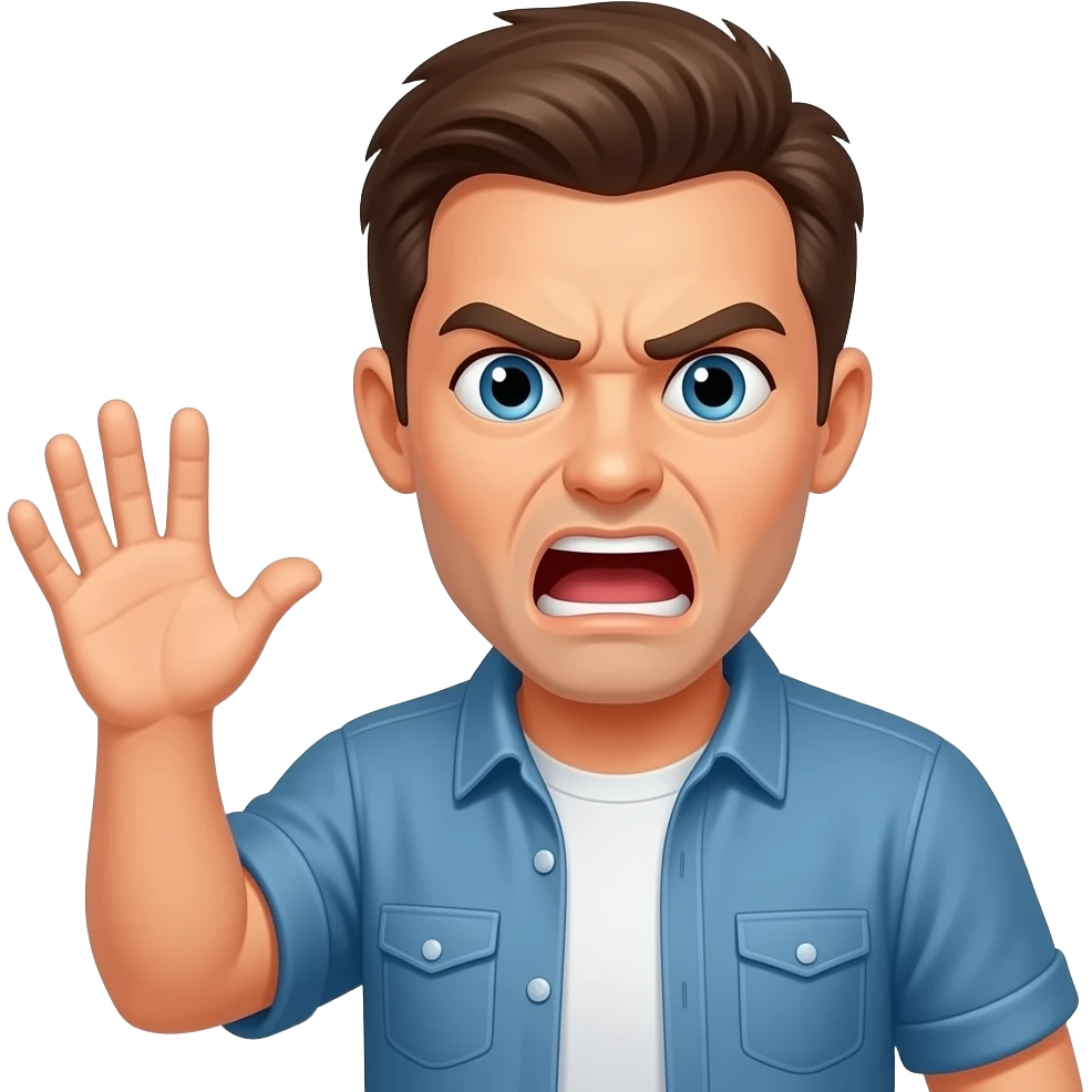 Мужчина кричит на кого-то emoji
