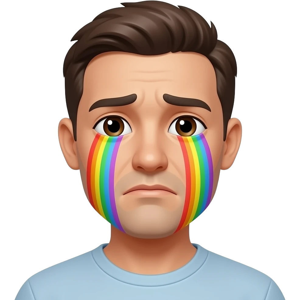 emoji crying rainbow trails emoji