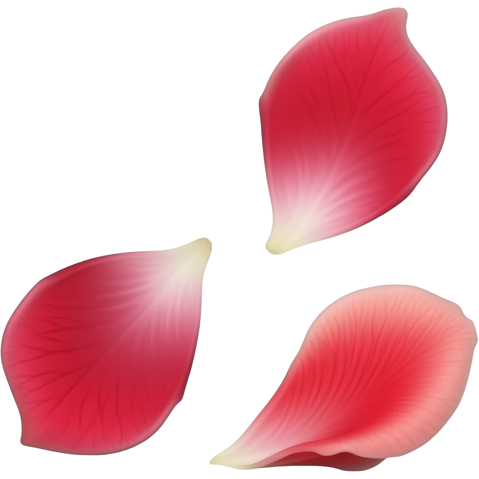 three falling red rose petals emoji