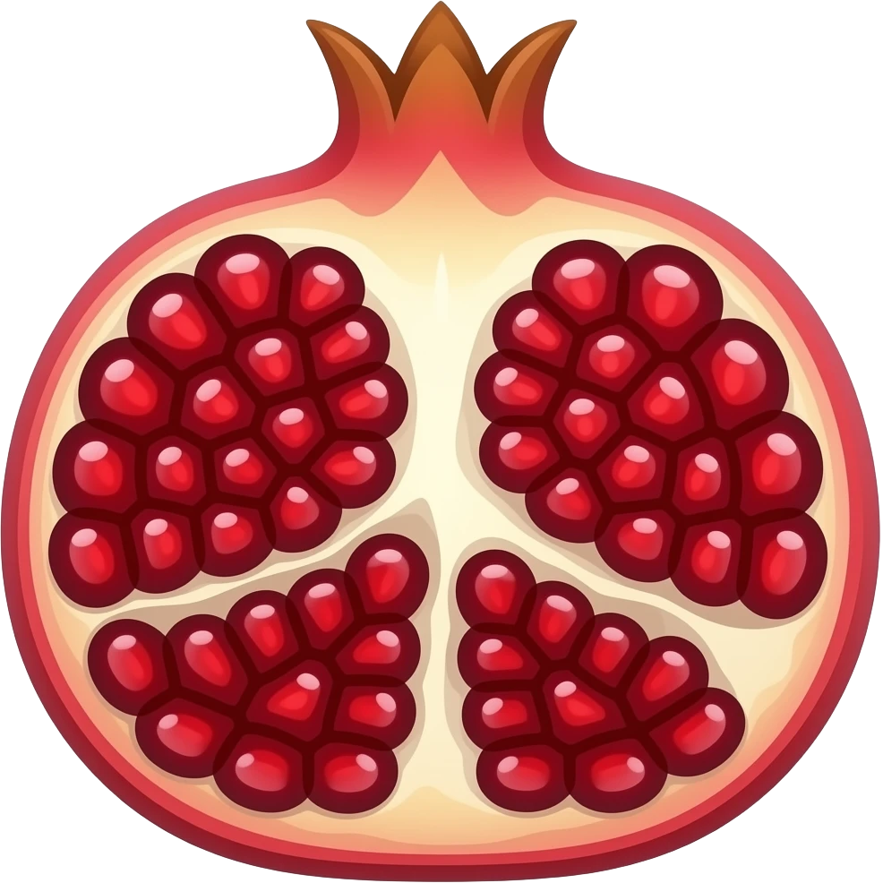 cute pomegranate same without eyes no eyes no mouth emoji