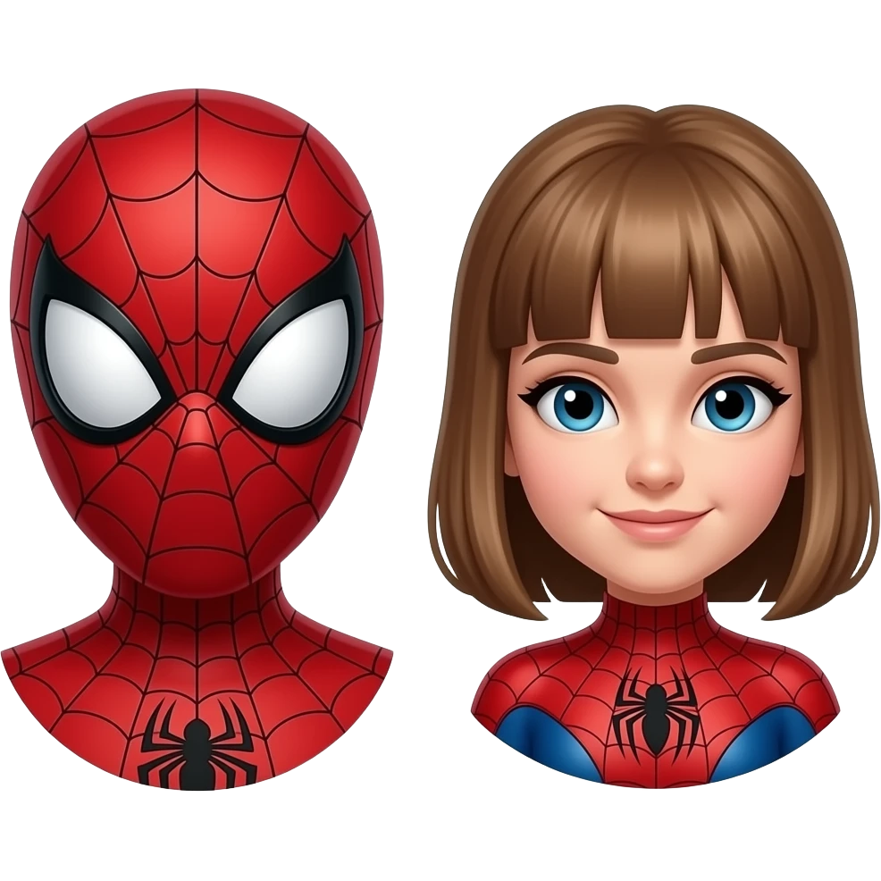 Spiderman and Spider girl emoji