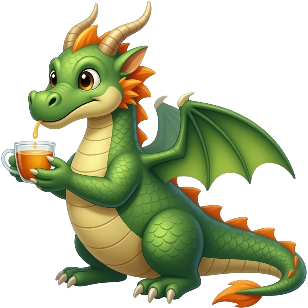 dragon drinking tea emoji