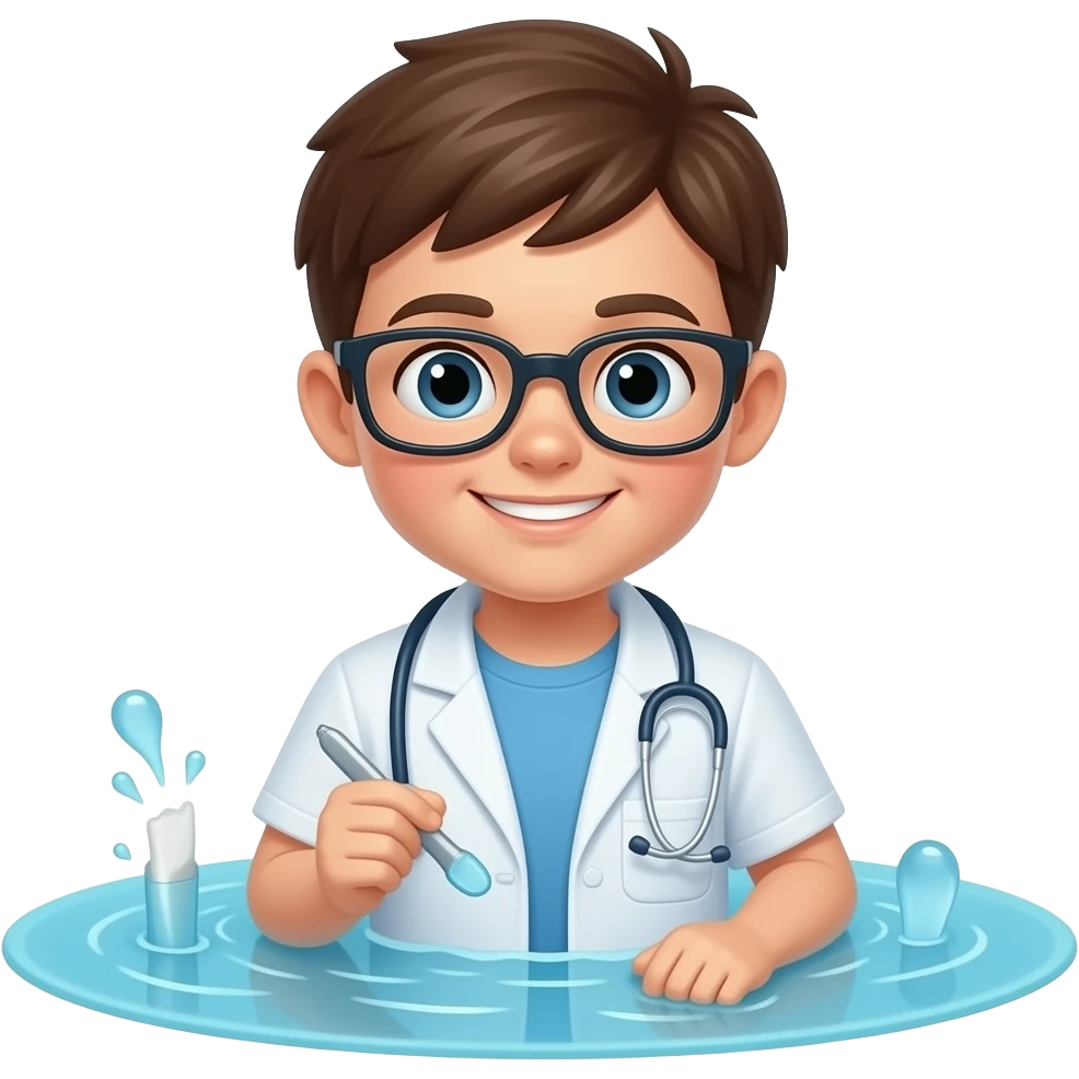 Мальчик дантист однажды учиться океана зубного камня emoji
