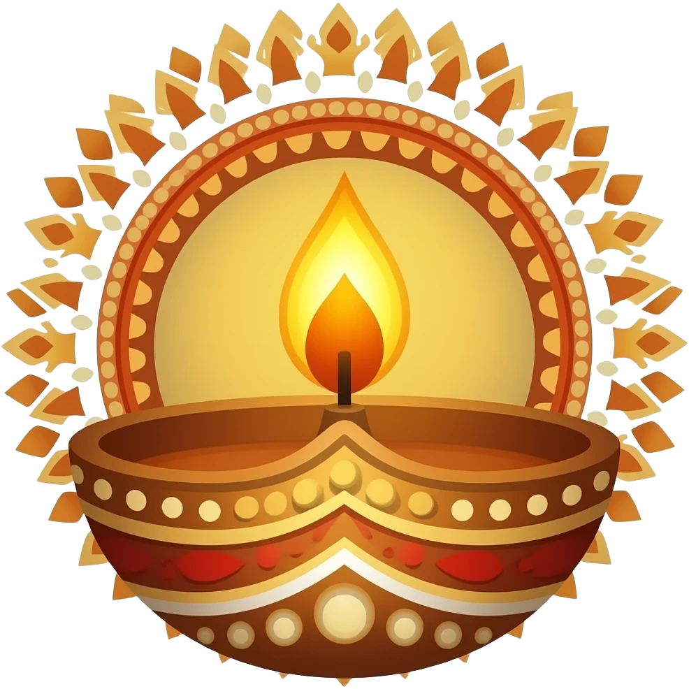 Indian traditional kolam diya design element emoji