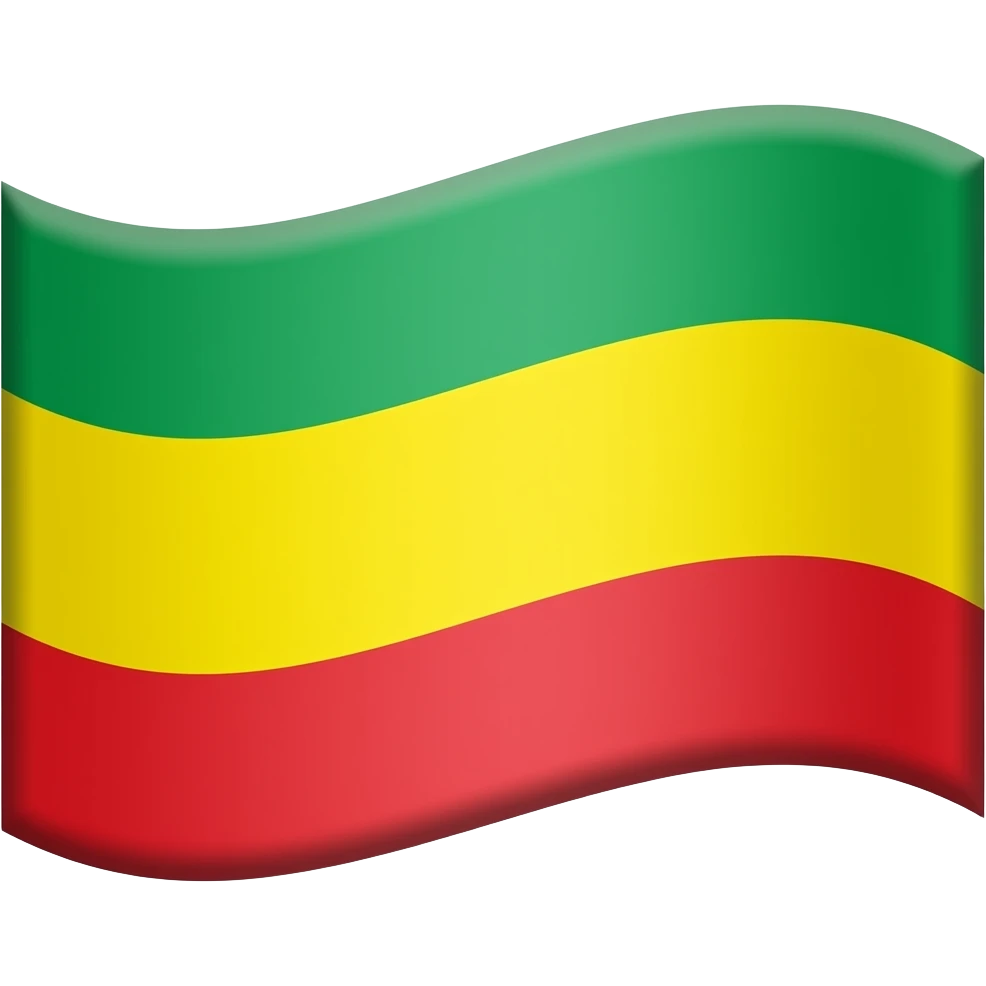 flag, tri colour style, green on top, yellow in the middle and red on the bottom emoji