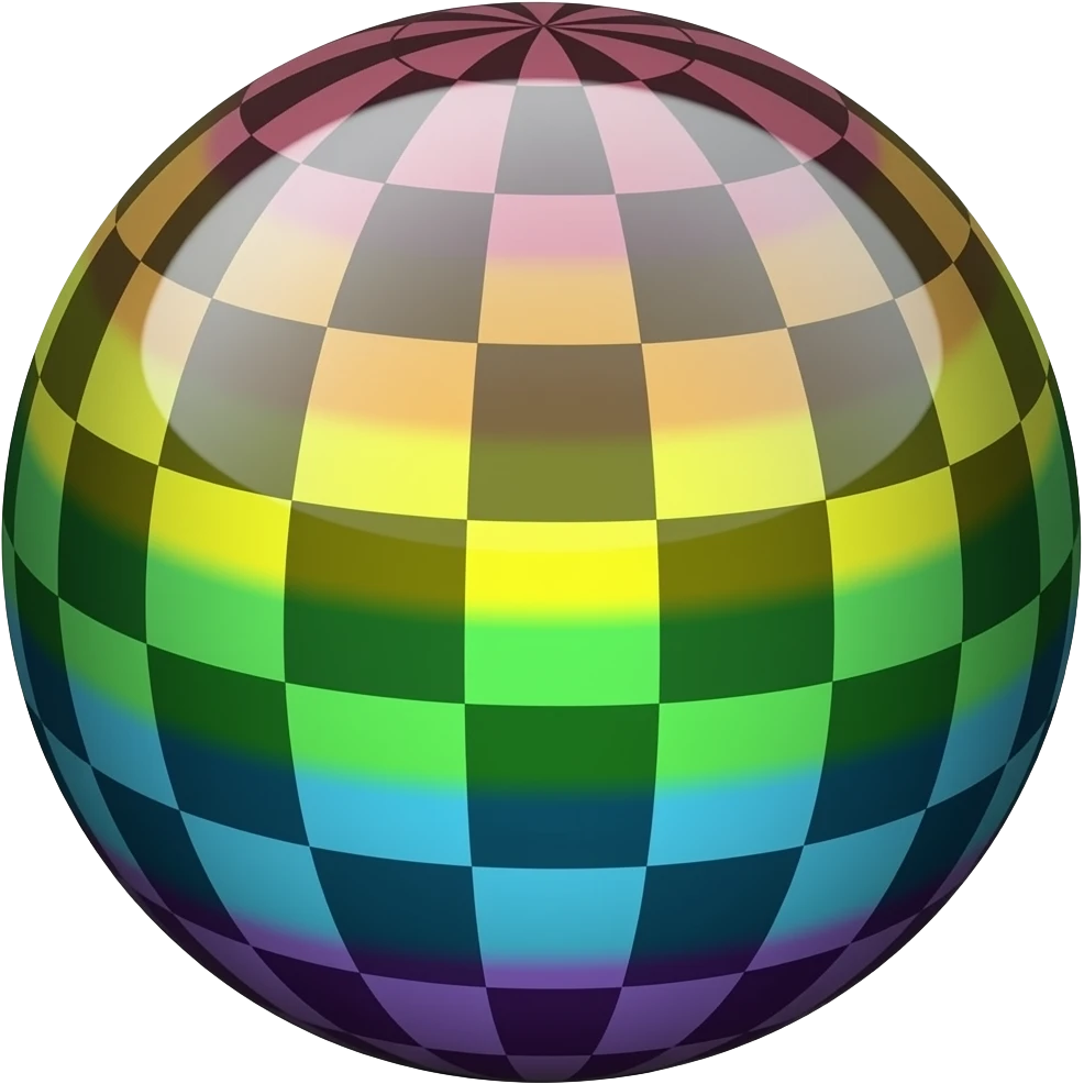 Rainbow  checkered buzzball emoji