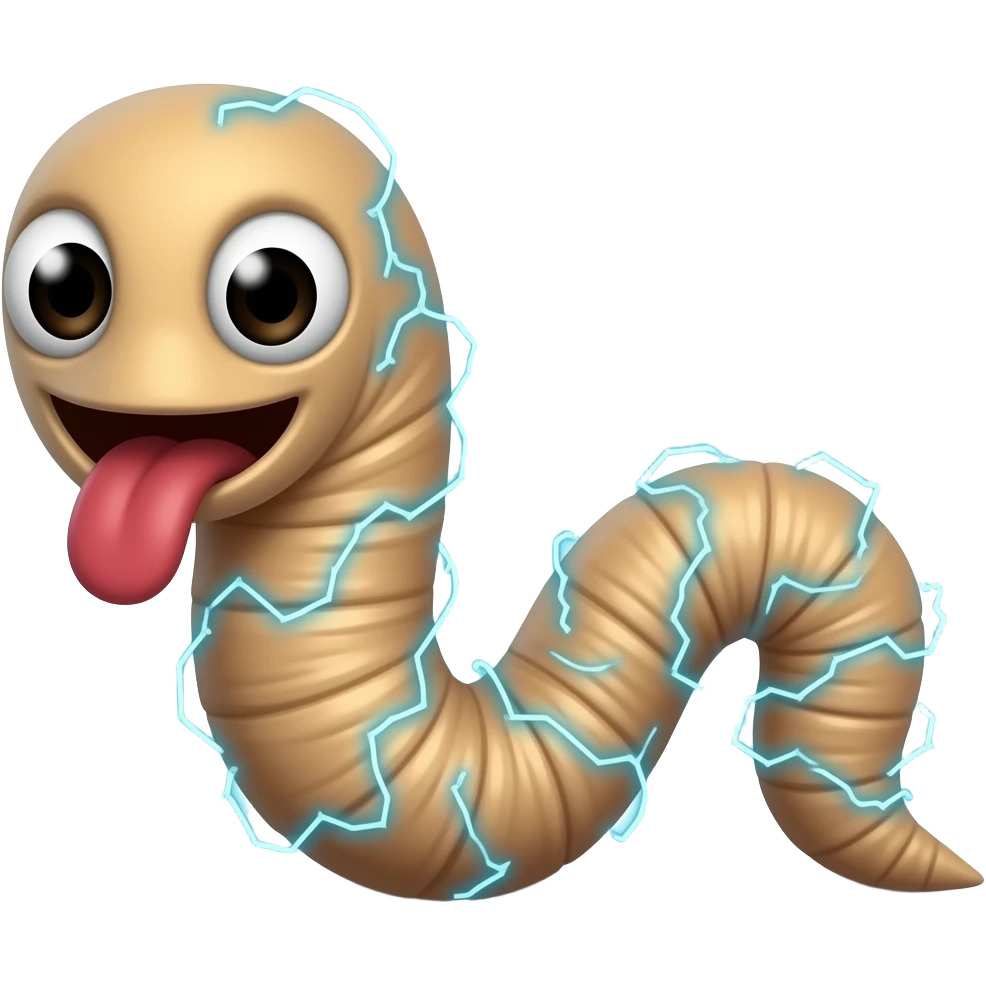 electrified worm emoji