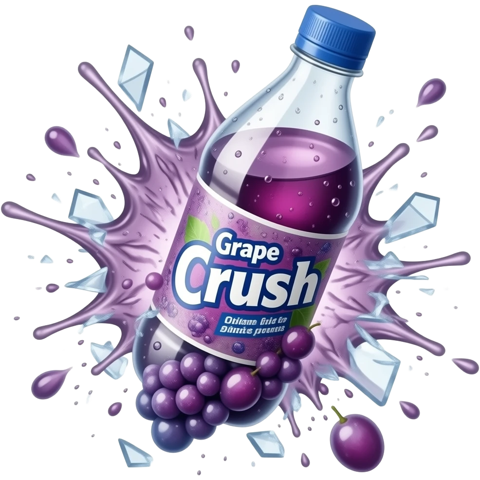 Grape Crush exploding bottle emoji