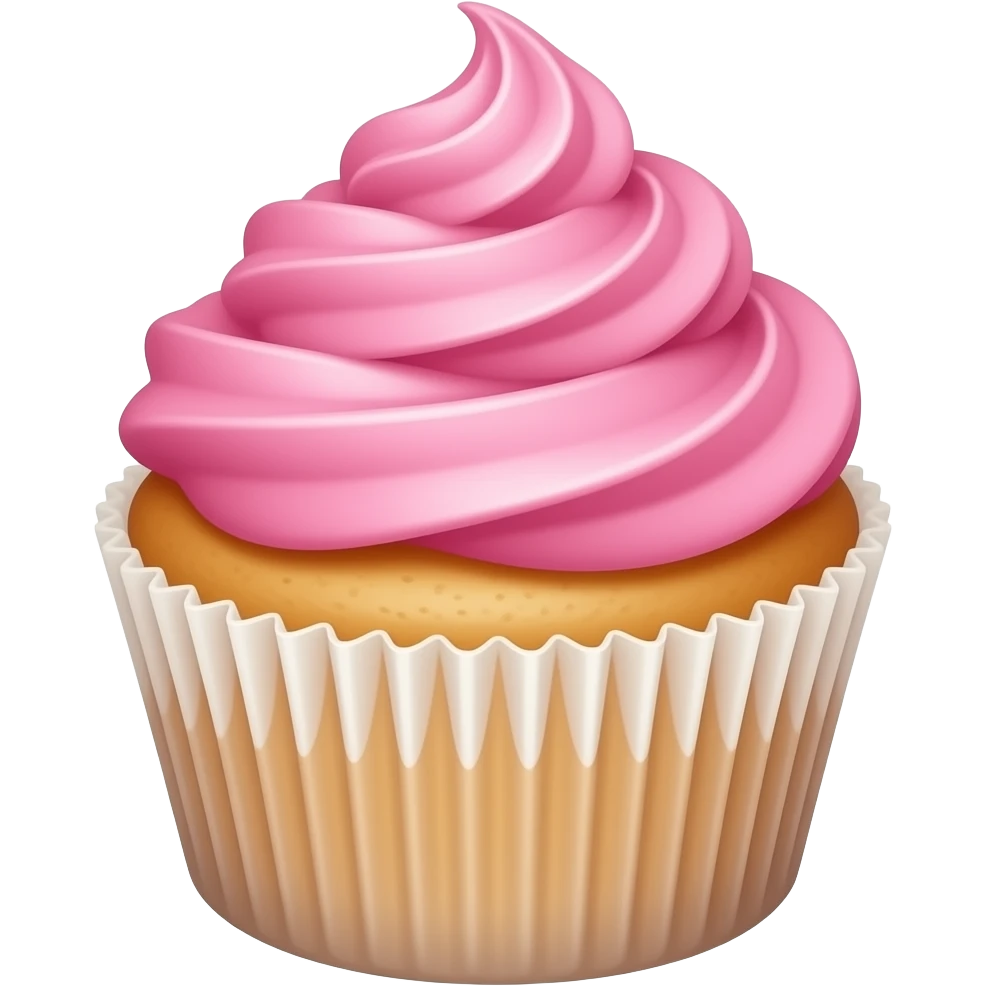 Cupcake with pink icing emoji