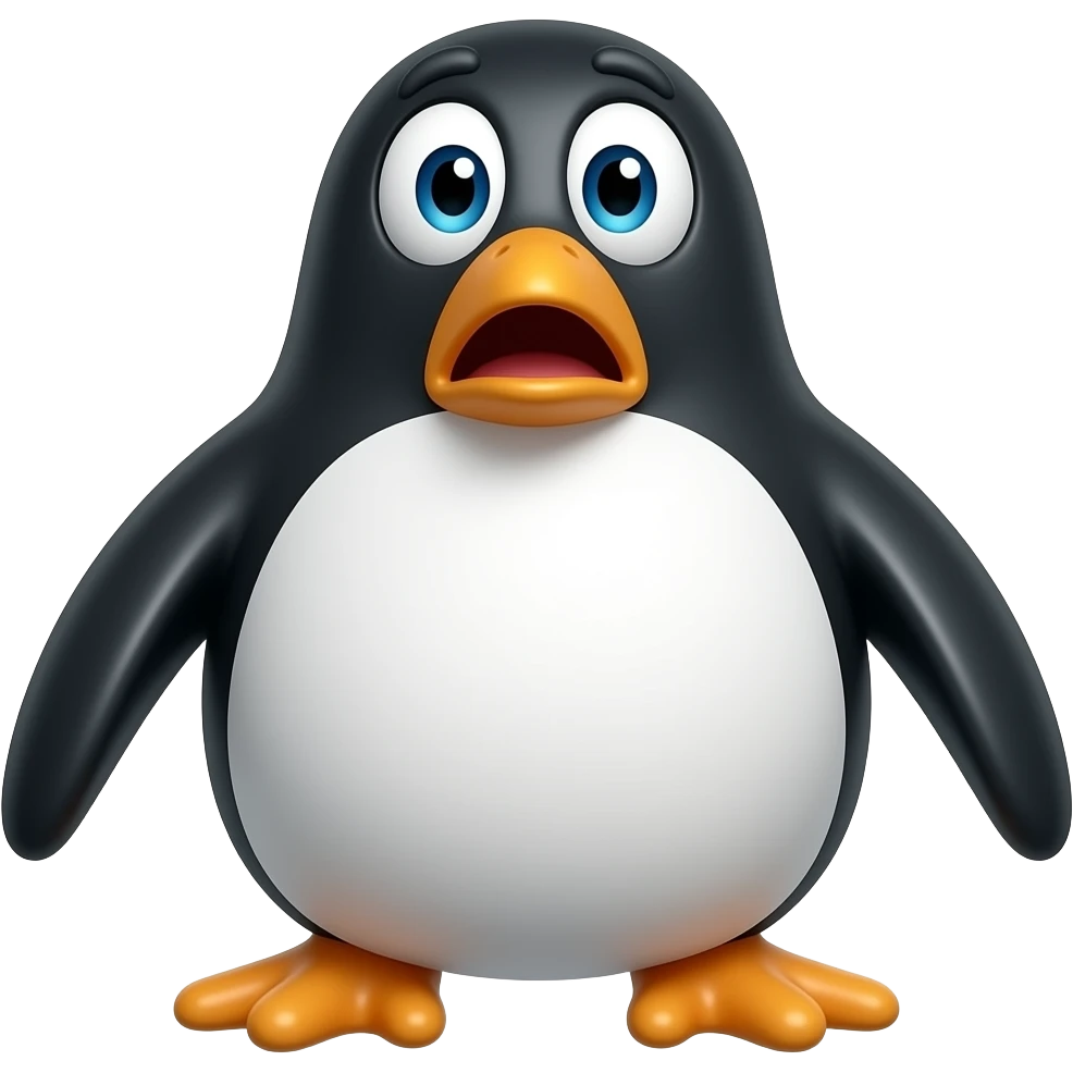 Shocked penguin emoji