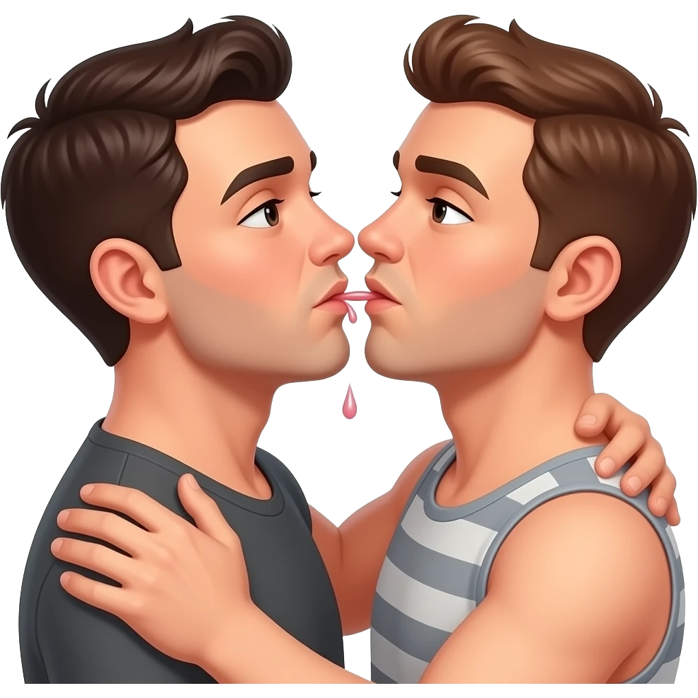 Un homme qui baise un autre homme avec ejaculation du sperme emoji