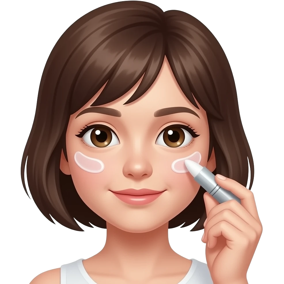 Крем на лице у девушки emoji