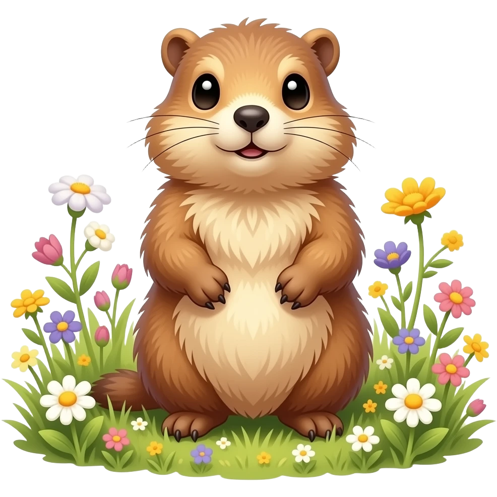 Cute marmot in a field emoji
