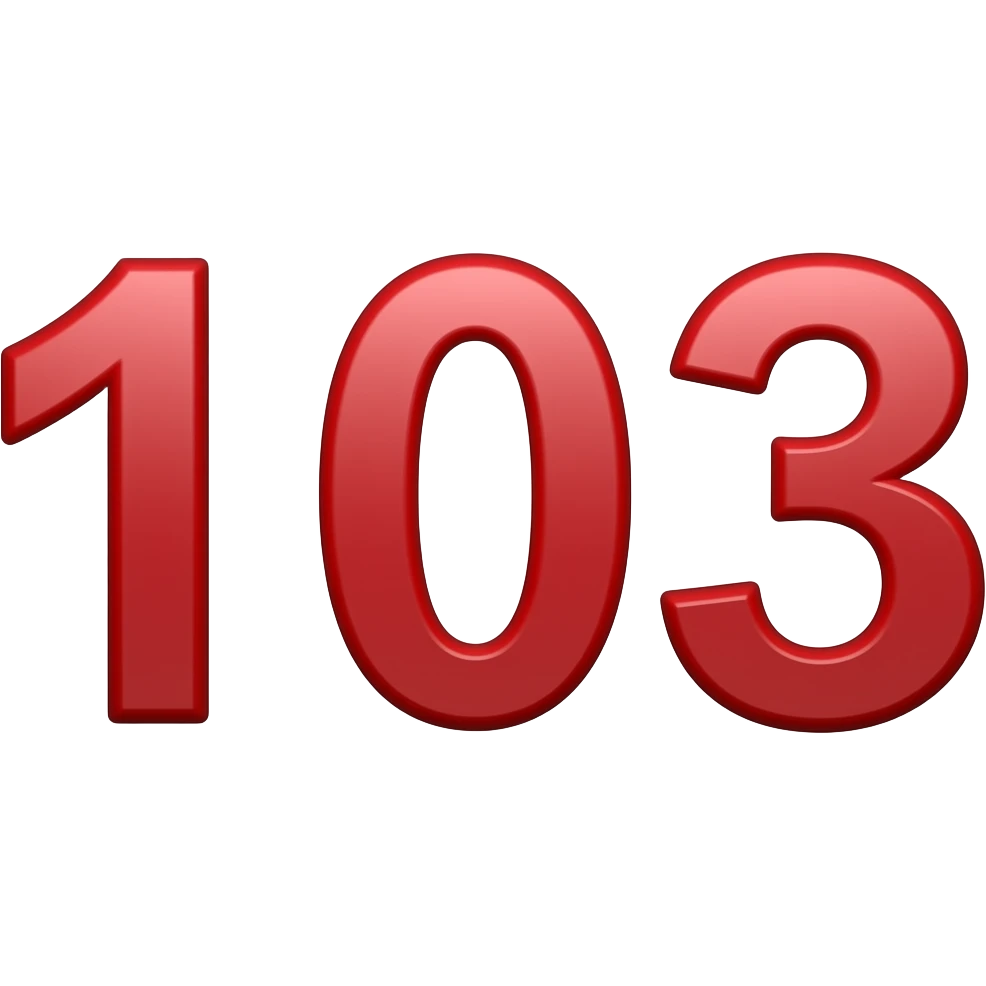 103 in red emoji