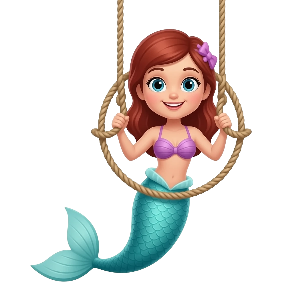 Hanging mermaid trapeze emoji