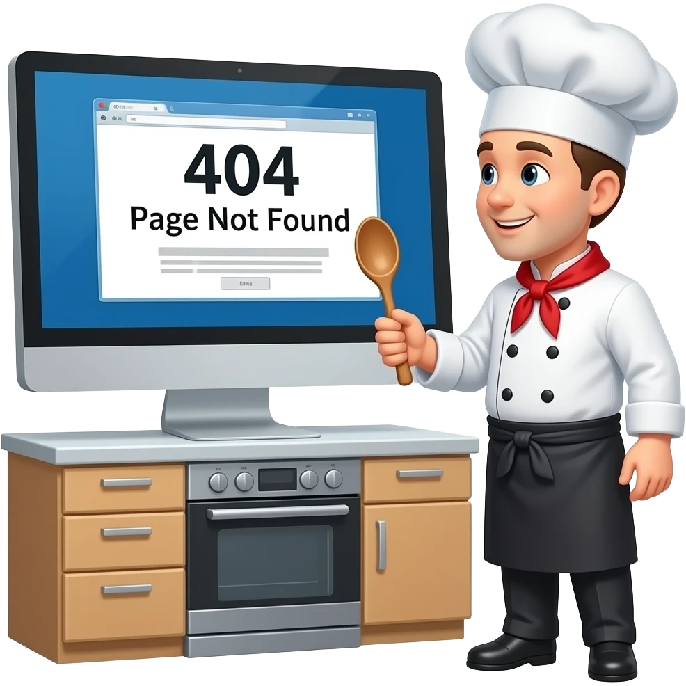 page not found chef emoji