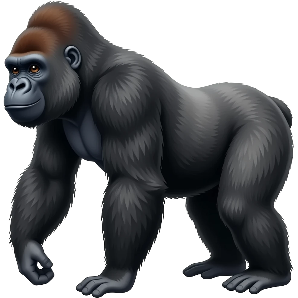 Make black gorilla with no legs emoji