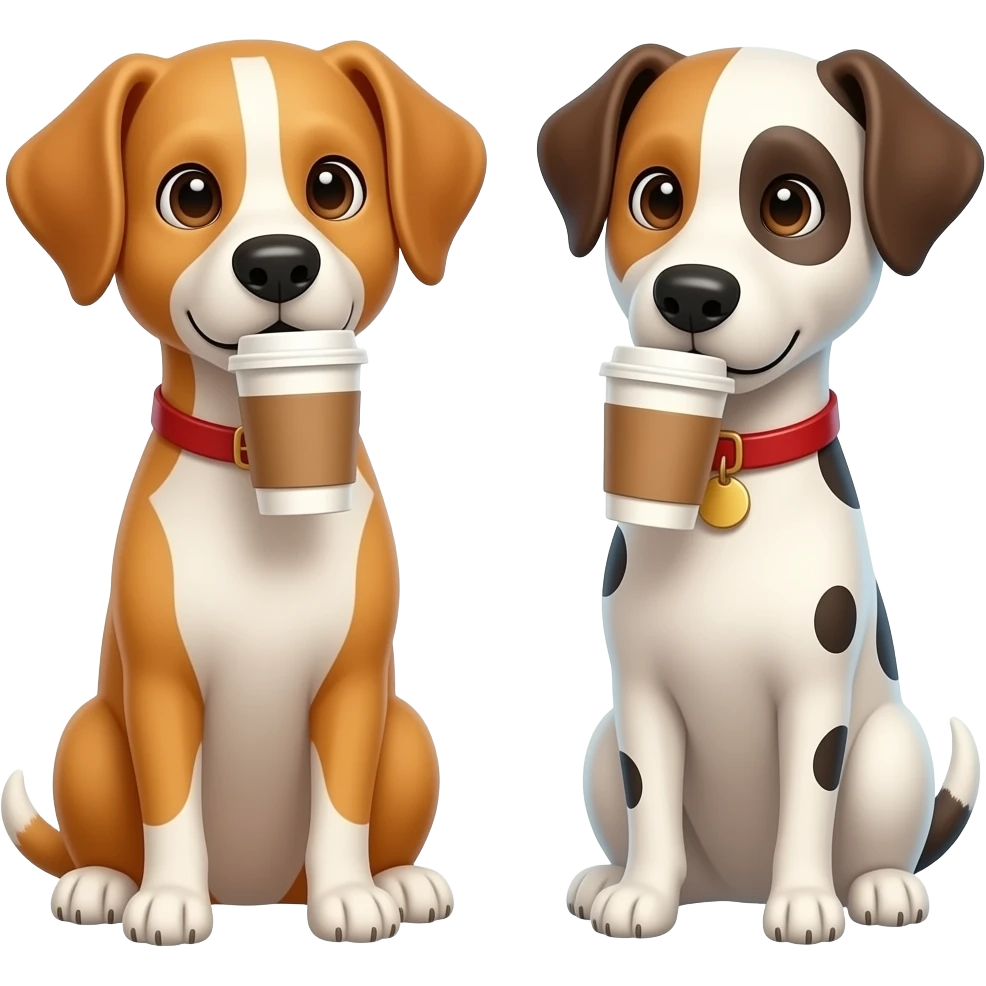 Kahve içen iki kopek emoji