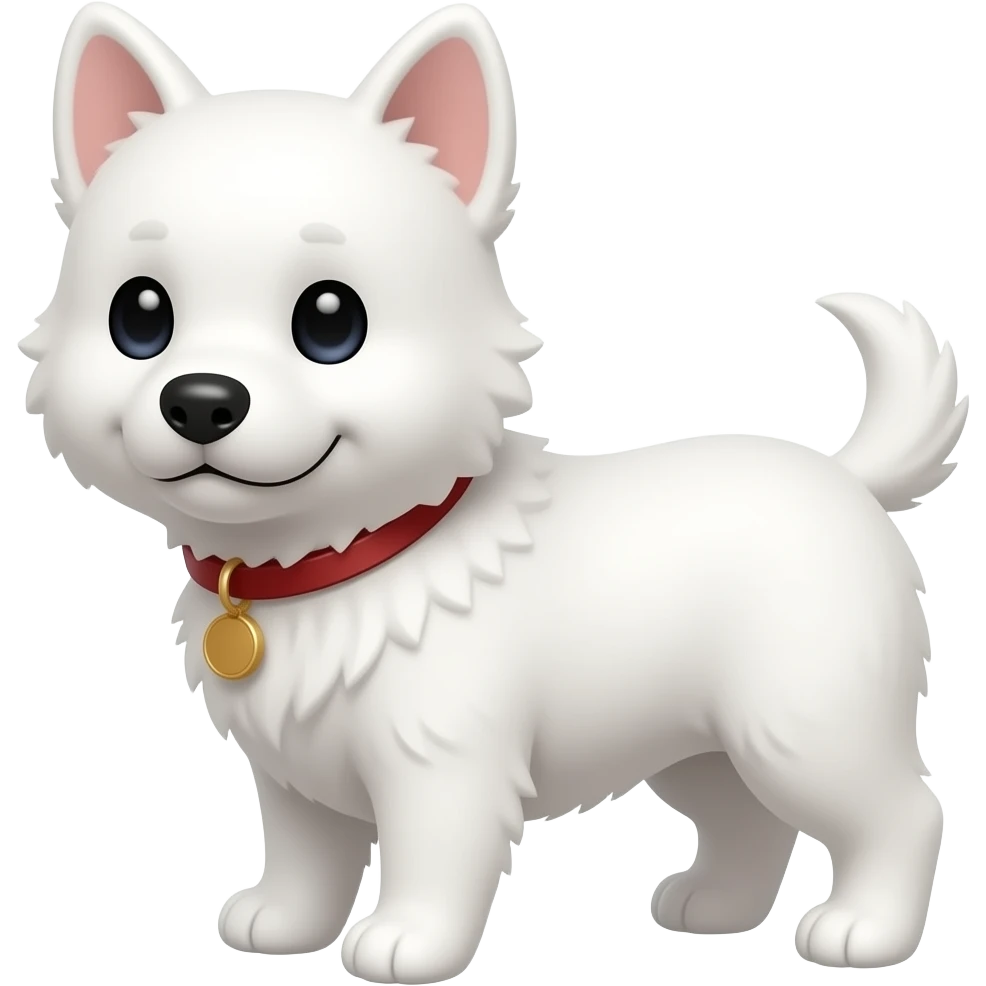 White cute dog emoji