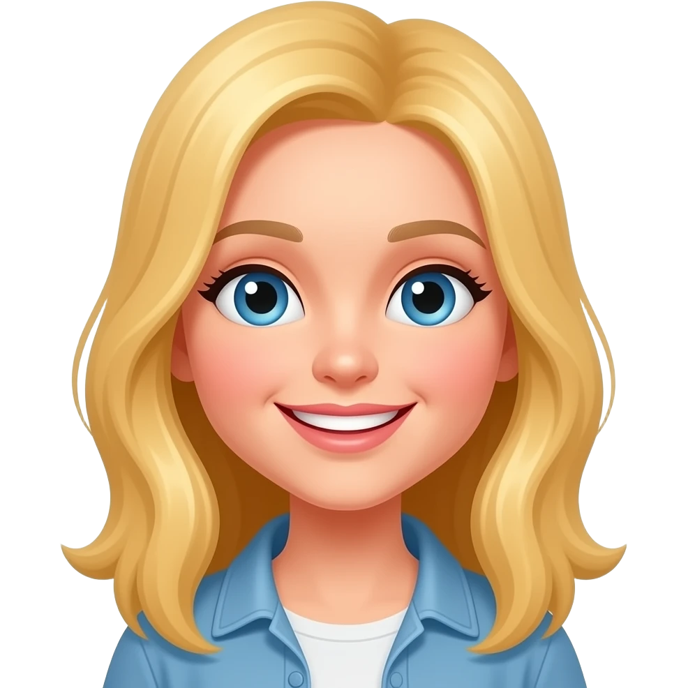девушка блондинка улыбается emoji