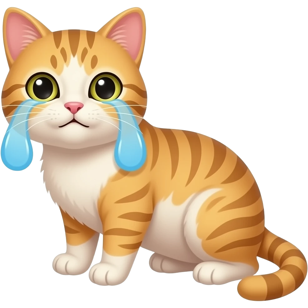 더워서 땀이 나고있는 고양이 emoji