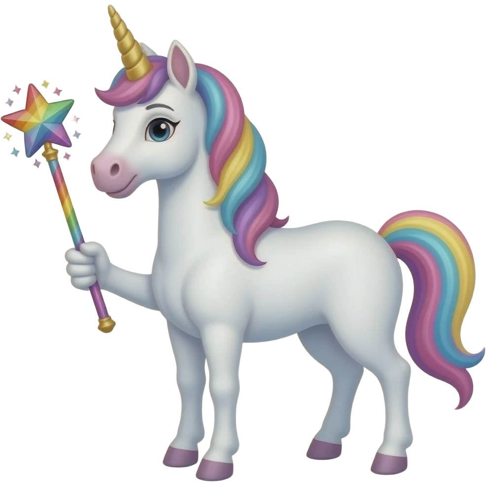 A rainbow sparkle wand unicorn emoji