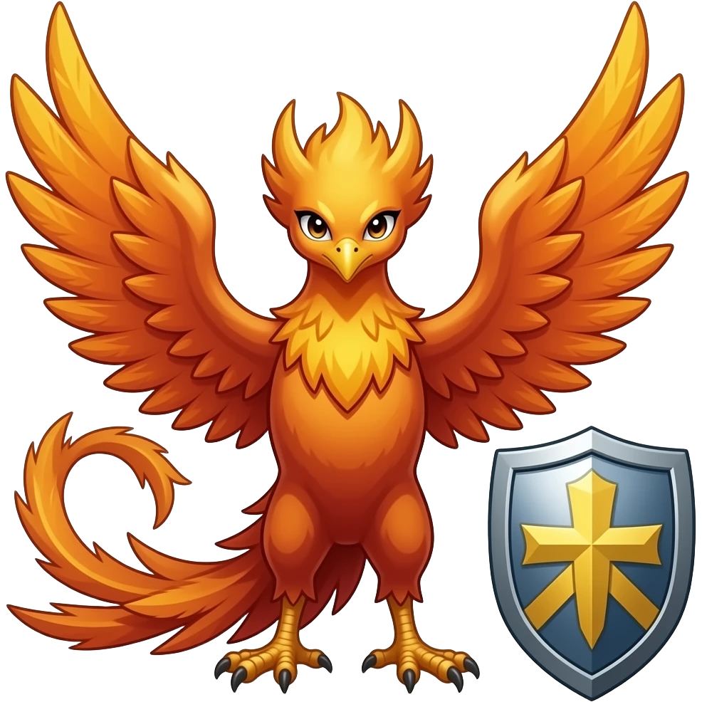 Набор эмодзи в стиле аниме про Феникс и игру kingdom guard emoji