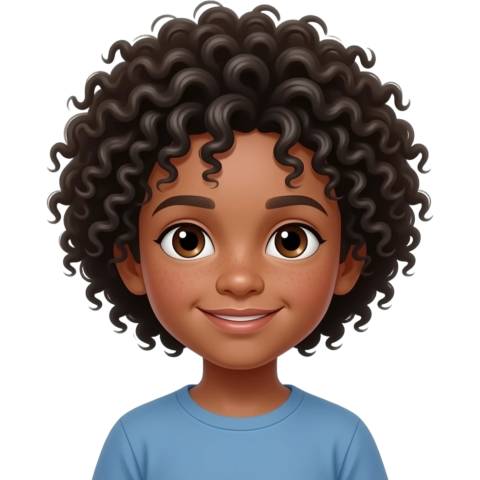 Head of a black boy with a lot of hair emoji